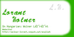 lorant wolner business card